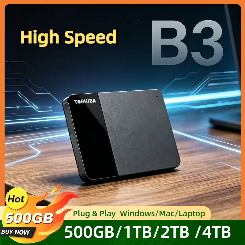 

For Toshiba Canvio Ready B3 1TB 4TB 2TB USB 3.0 2.5 Inch External Portable Hard Drive HDD for Laptop Mac Android Elite