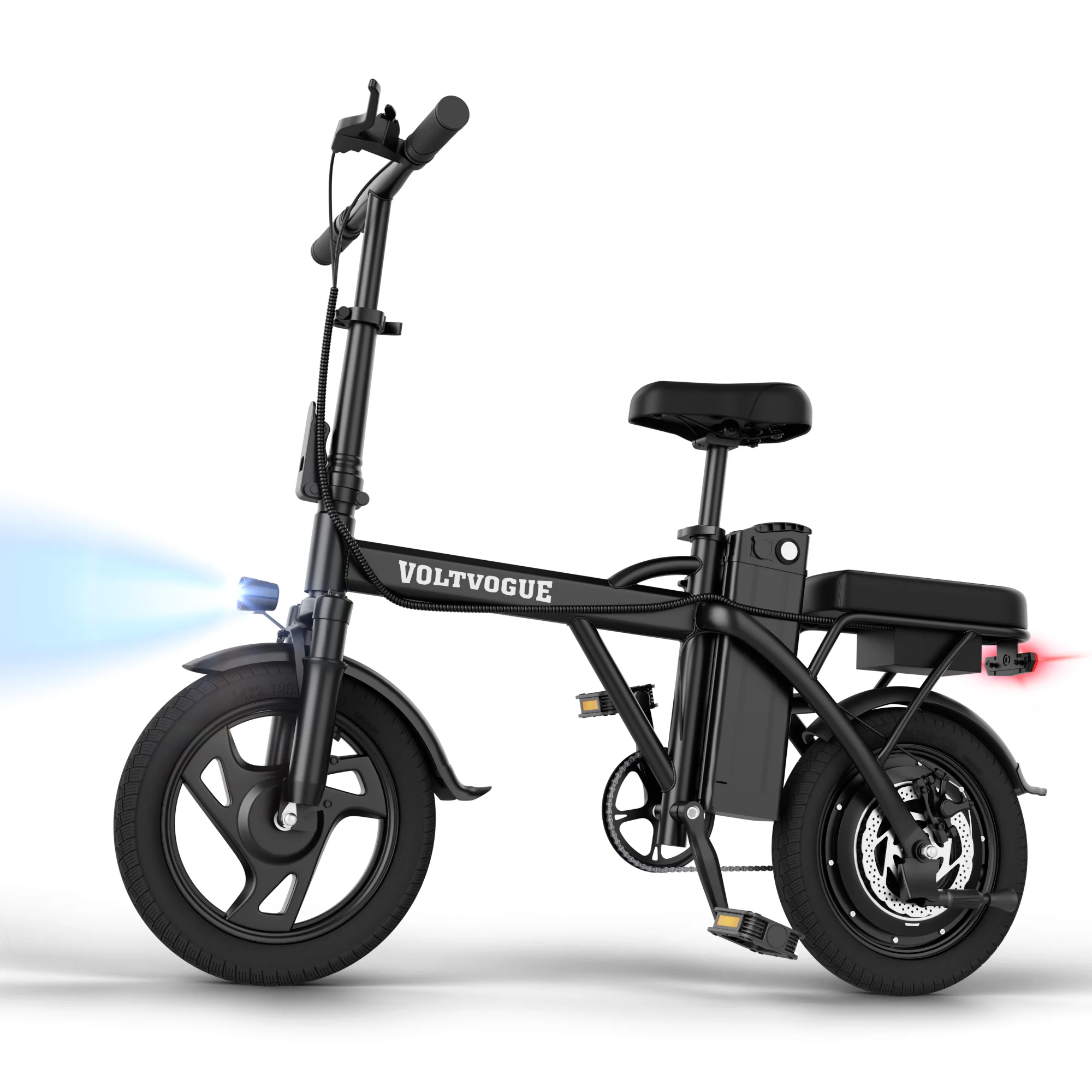 Bicicleta Eléctrica Plegable de 500W 48V 9Ah, 22MPH 40 Millas, 14 Pulgadas, Todoterreno, para Adultos, con Suspensión, Entrega Rápida de 3-7 Días, 365 Días de Garantía, Ideal para Viajes Diarios, Disponible en la UE 3