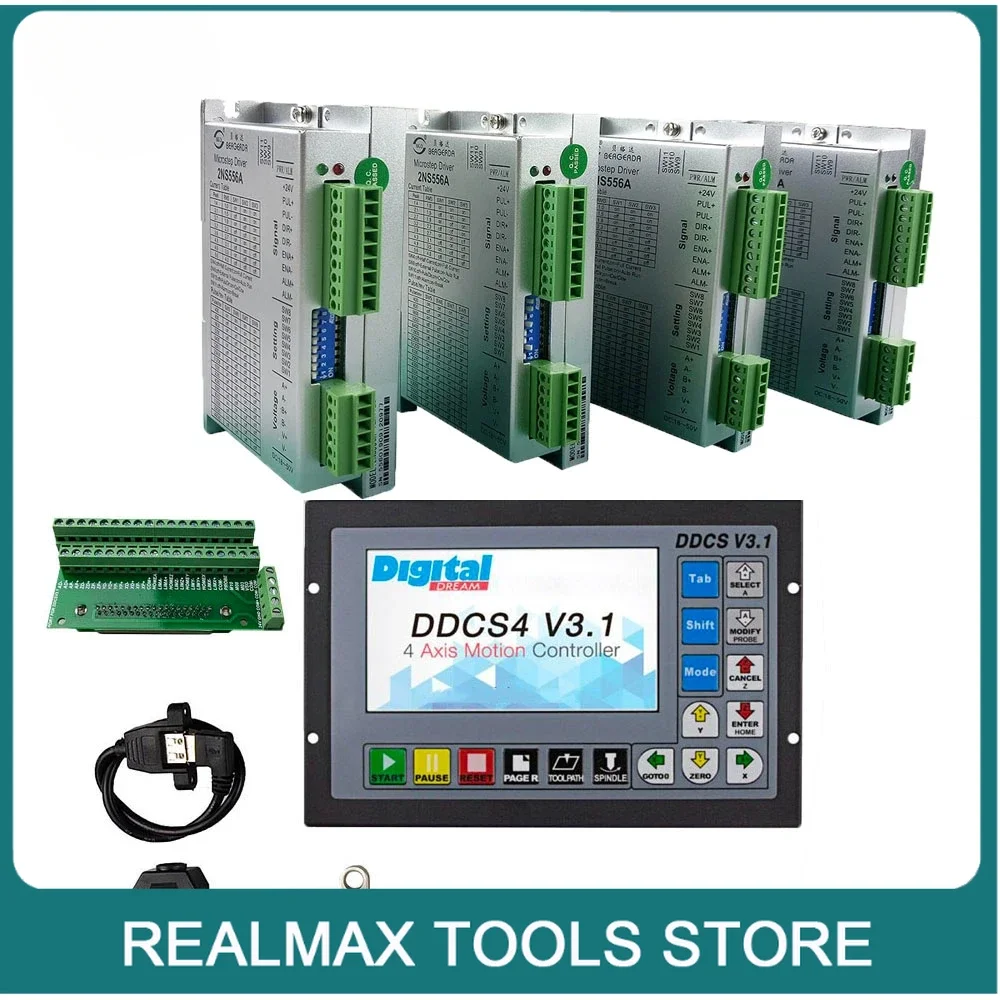 

3-осевой комплект фрезерного станка с ЧПУ, контроллер DDCSV3.1 + приводы шаговых двигателей 2NS556A для двигателя 3NM NEMA23/34