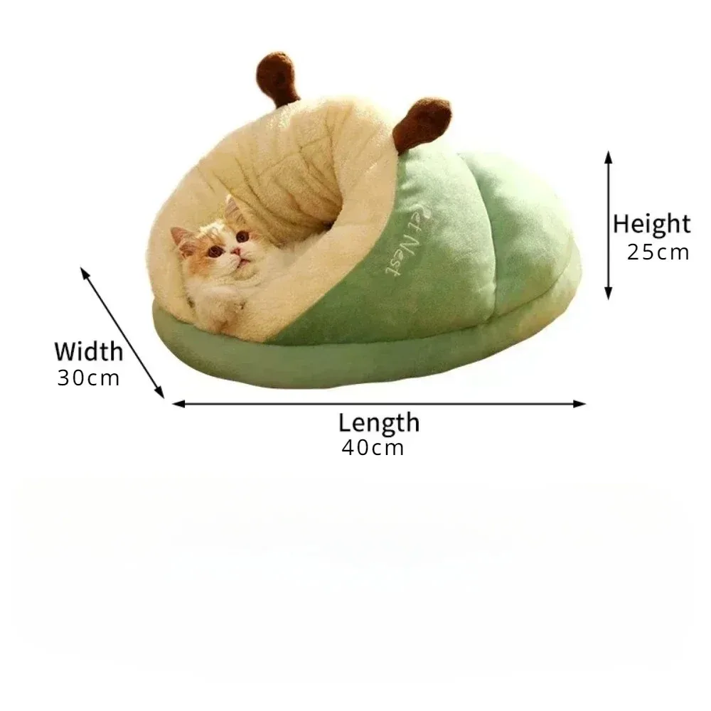 Pet Warm Slipper Nest Soft Small Cat Dog Bed Cute Comfortable Slippers Shaped Semi Enclosed Thickened Cushion Bed Pet Supplies