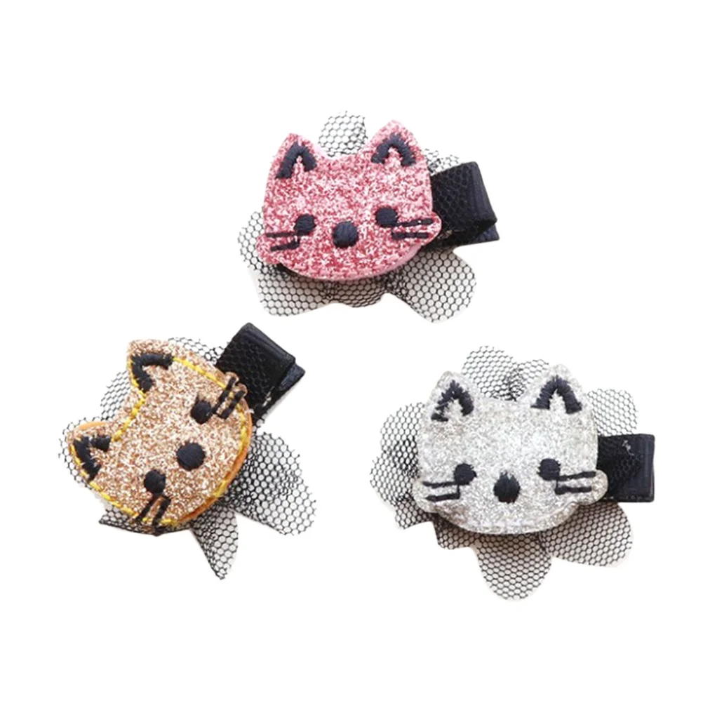 

6PCS Cat Cat Hair Clip Clips for Kids Girls Women Cartoon Hair Clips Safe Ponytail Bangs Stylish Hairpins