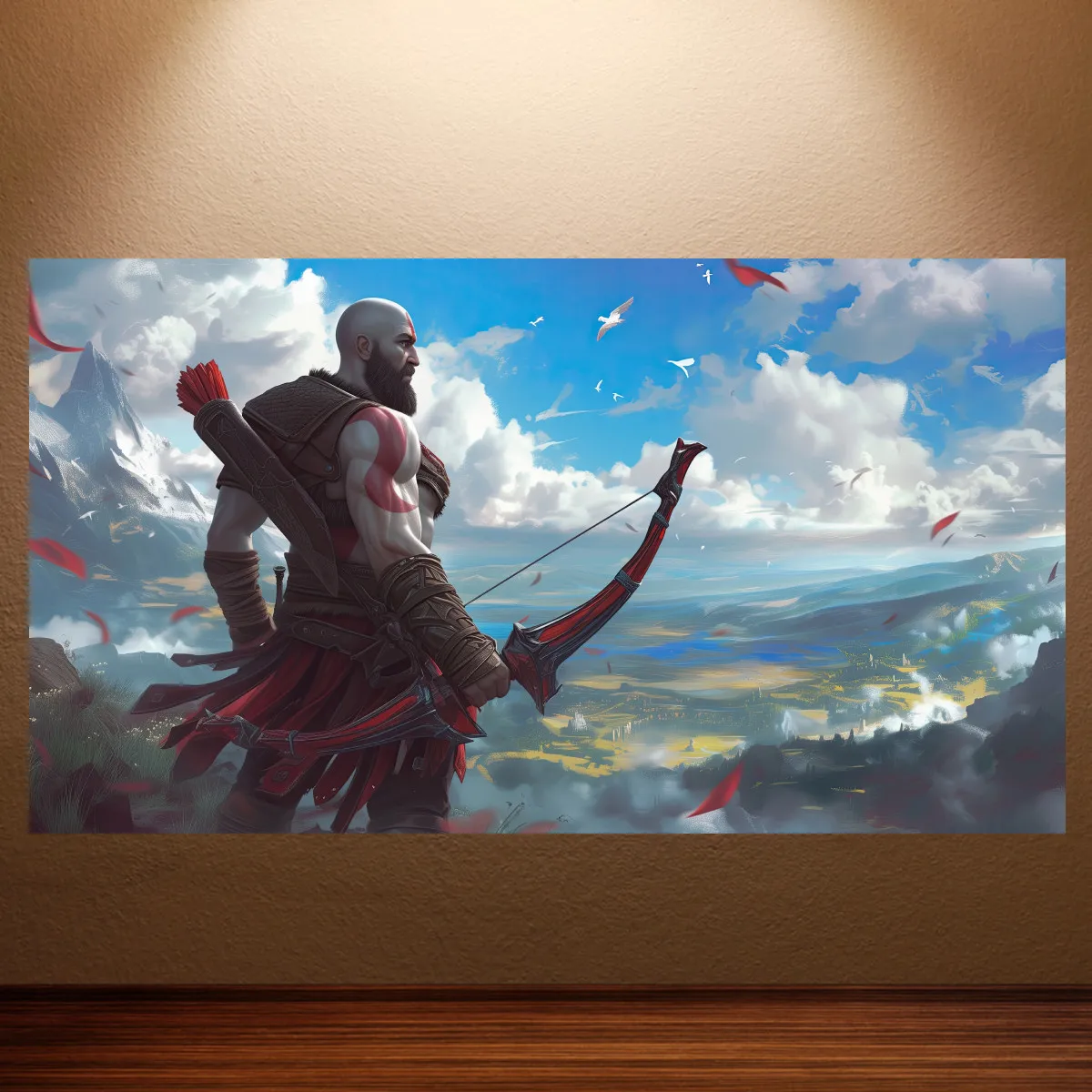 God of War Poster Kratos GOD Warrior Retro Classic Game Poster Canvas Wall Painting Game Room Wall Decor Room Wall Art Stickers