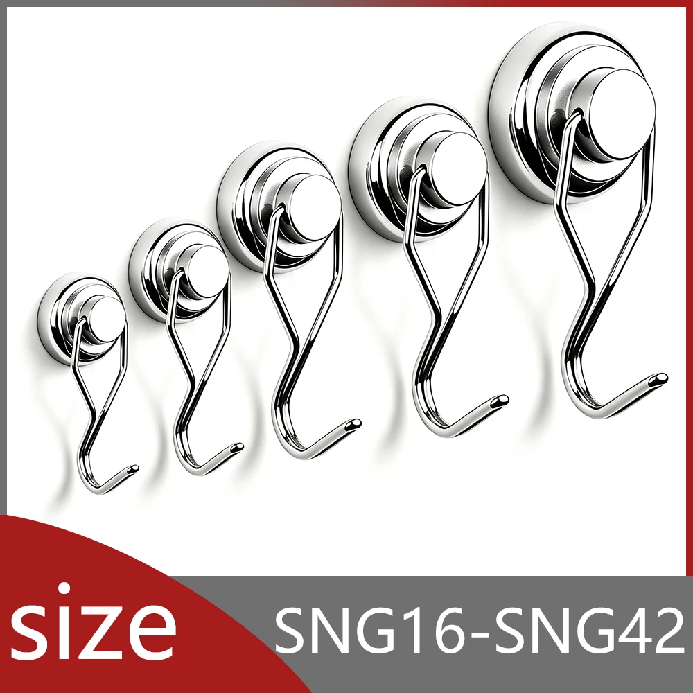 SNG16-42 Series Multi-Function Magnetic Hook Strong Magnet, suitable for home use, outdoor salvage, and barbecue accessories.