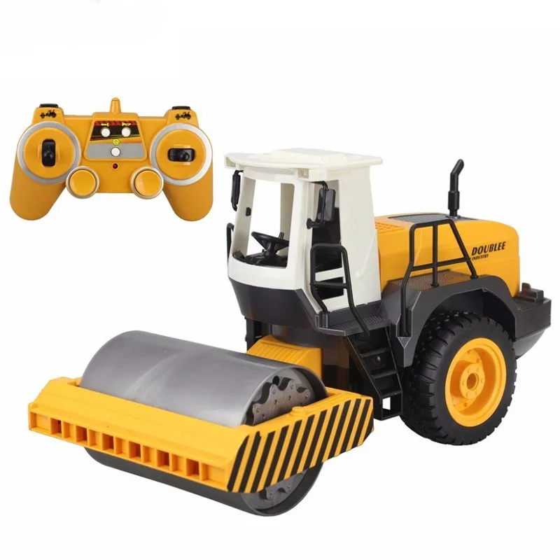 Duplo e e522 1/20 grande rc caminhão trator rolo de estrada 2.4g carro controle remoto vibrar engenharia veículo modelo brinquedos para meninos crianças