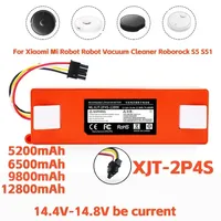 14.4V 5200-12800mAh Robotic Vacuum Cleaner Replacement Battery For Xiaomi Roborock S55 S60 S65 S50 S51 S5 MAX S6 Parts