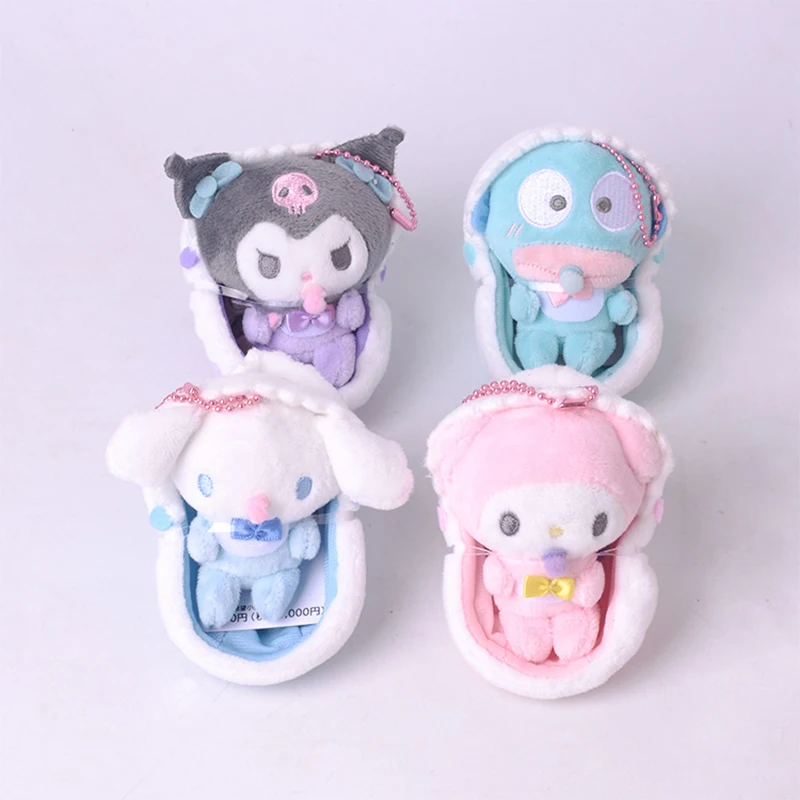 

Sanrio Plush Stuffed Toys Cartoon Anime Figures Kuromi Cinnamoroll My Melody Pacifier Keychain Dolls Pendant Baby Birthday Gifts