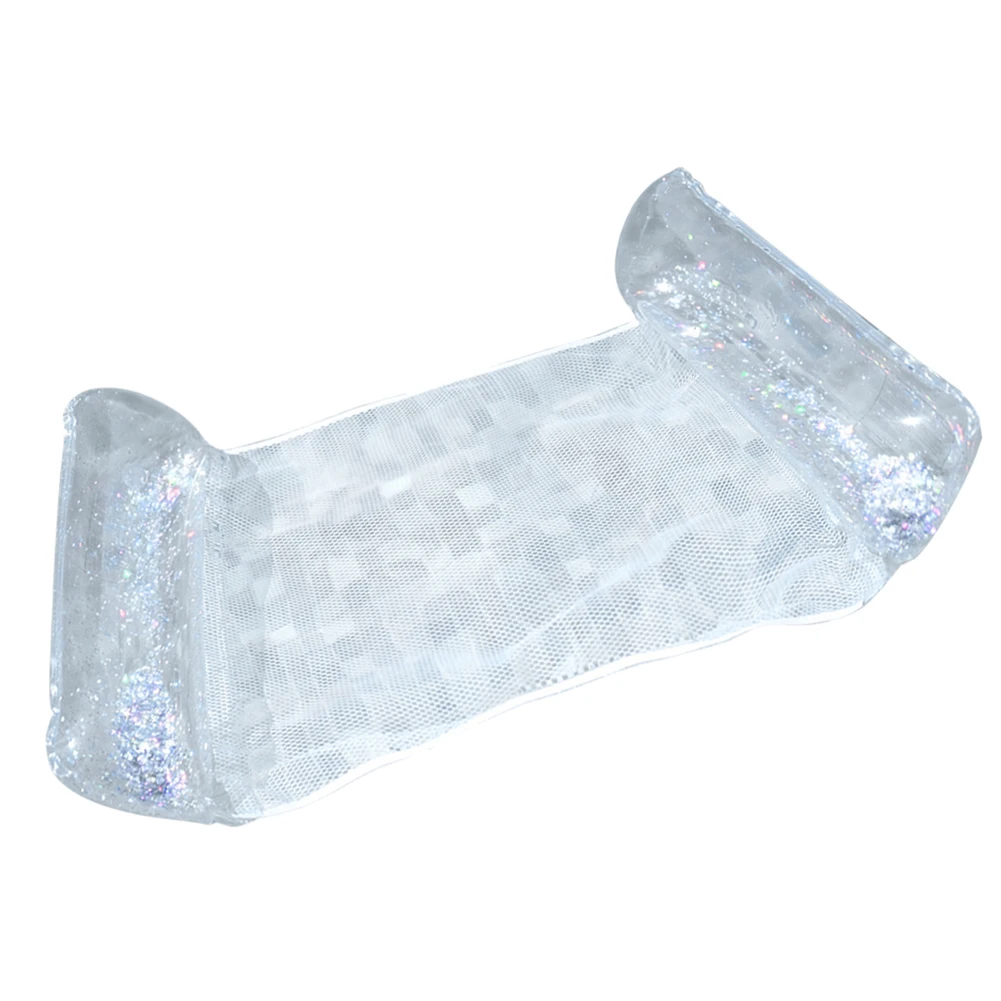 Portable Floating Bed Chair Foldable Inflatable Floating Swimming Mattress with Sequins Adult Swimming Pool Party