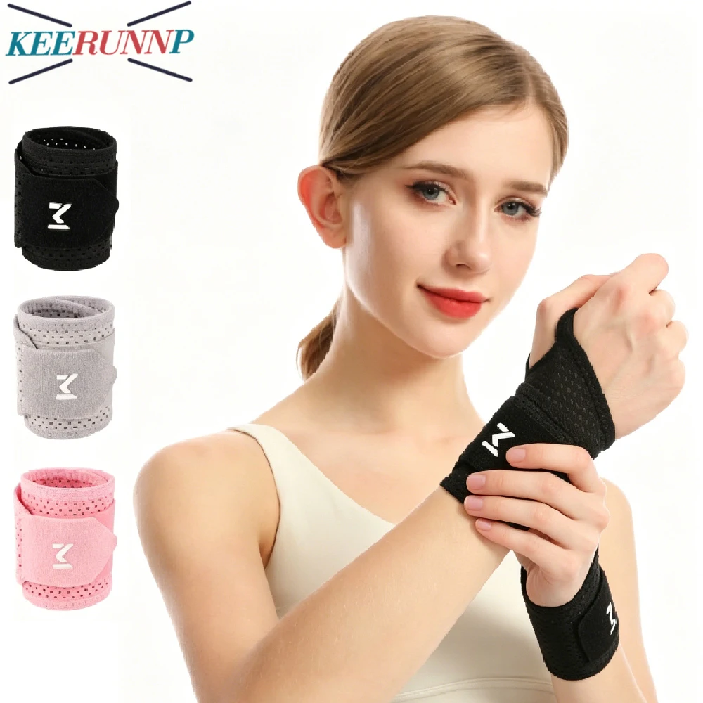 1PCS Adjustable Mesh Wrist Support Brace, Breathable Lightweight Stabilizer Reversible for Left/Right Wrist, Ideal for Running