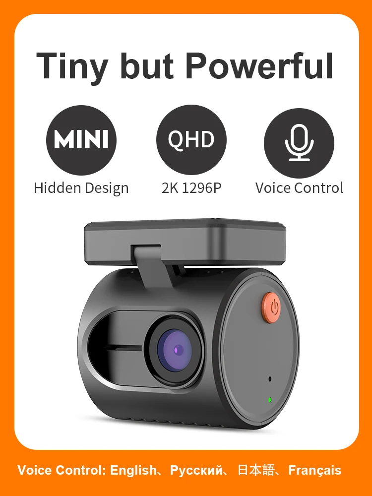 Mini kamera samochodowa 2K DVR Dash Cam KAWA MINI 3 Rejestrator wideo Sterowanie głosem (opcjonalne) Noktowizor WiFi APP Monitor WDR — zdjęcie 2