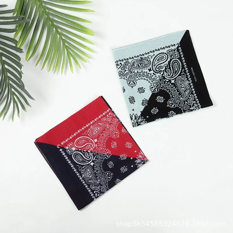 55cm x 55cm Color-matching Cotton Turban Square Scarf European and American Hip-hop Headband Multifunctional Handkerchief