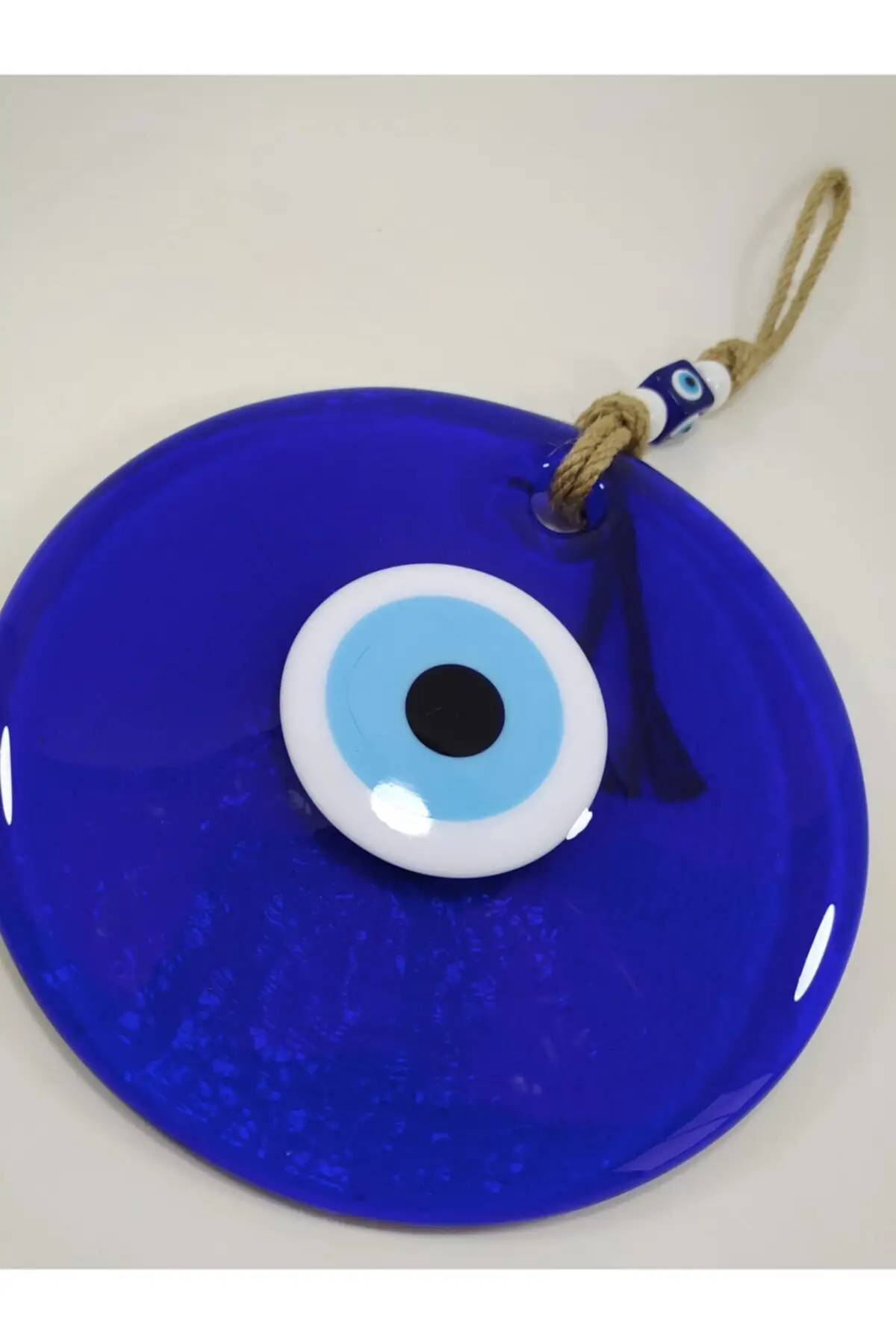 Big Evil Eye Bead Handmade Wall Decor Turkish Made Evil Eye Bead Blue Bead Straw Thread Wall Hanging Home Accessory 3 Sizes