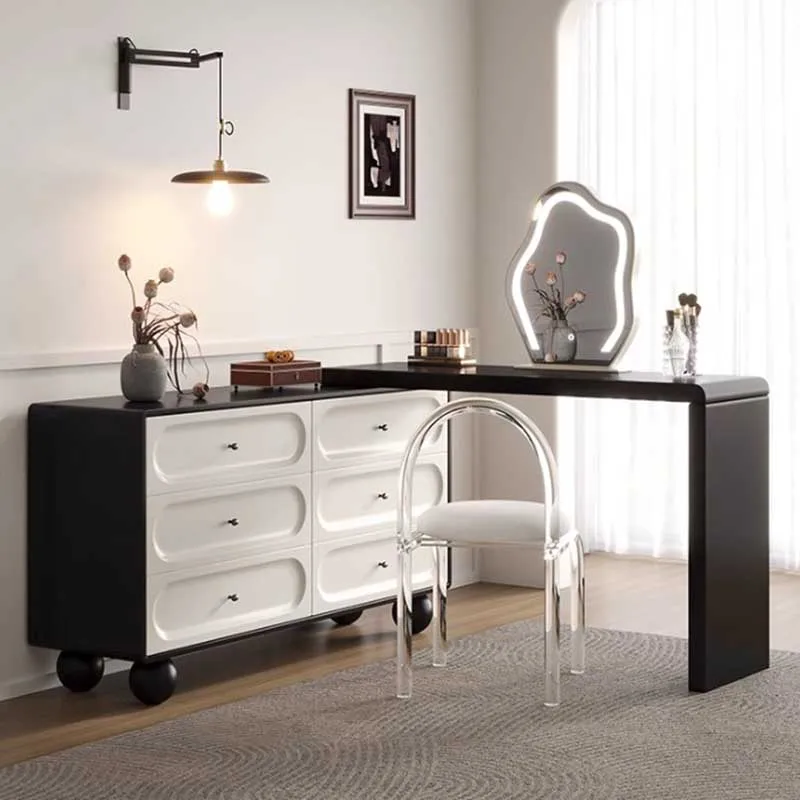 

Modern Mirror Cabinet Dresser Drawer Handles Natural Make Up Table Vanity Dresser Light Bedroom Tocador De Maquillaje Furniture