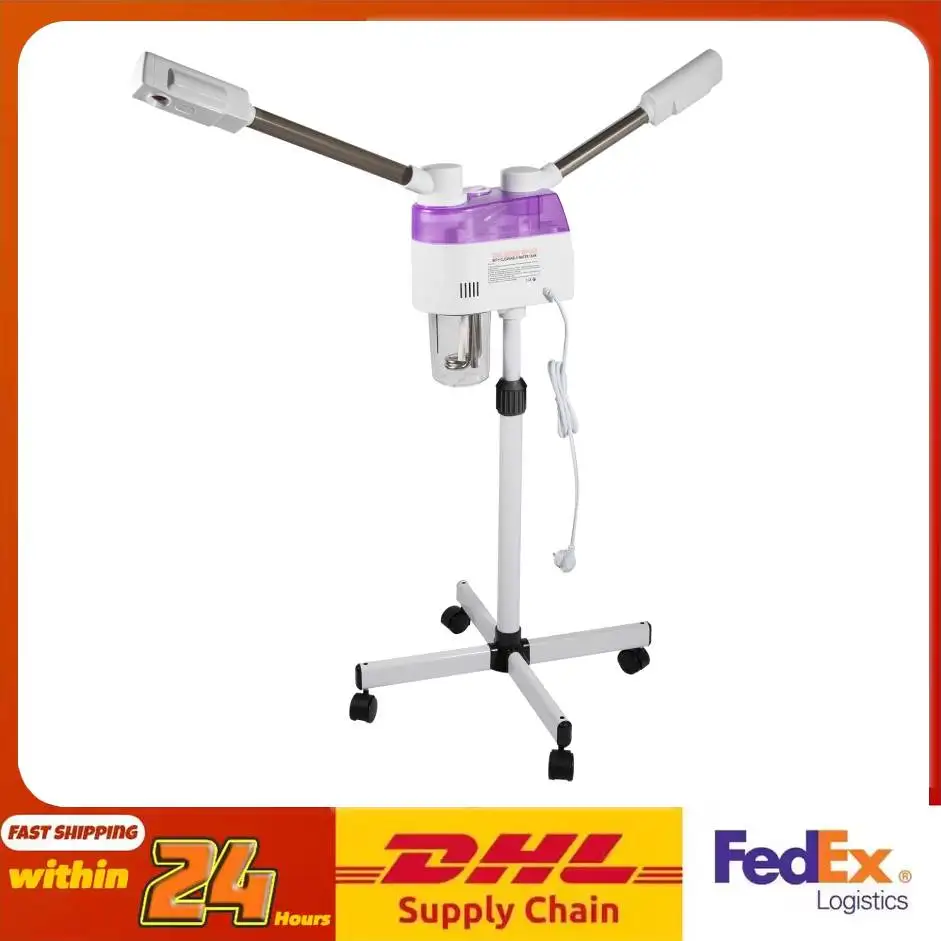 CE 800 W Doppelfunktions-Gesichtsdampfer Heiß-/Kaltnebel 360 ° Verstellbarer Anti-Aging-Luftbefeuchter für die Porenpflege in Salonqualität, Ozondampfer