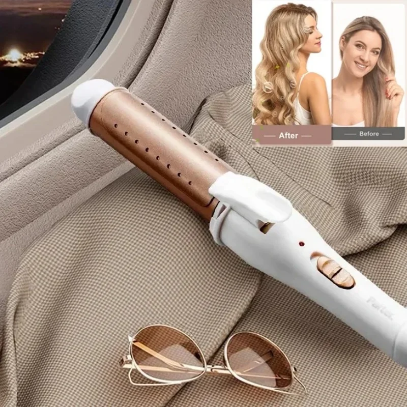 Multifunction 3 In 1 Gold Ceramic Hair Curler Hair Curling Iron Straightener Heated Roller Professional Hair Styling Tools