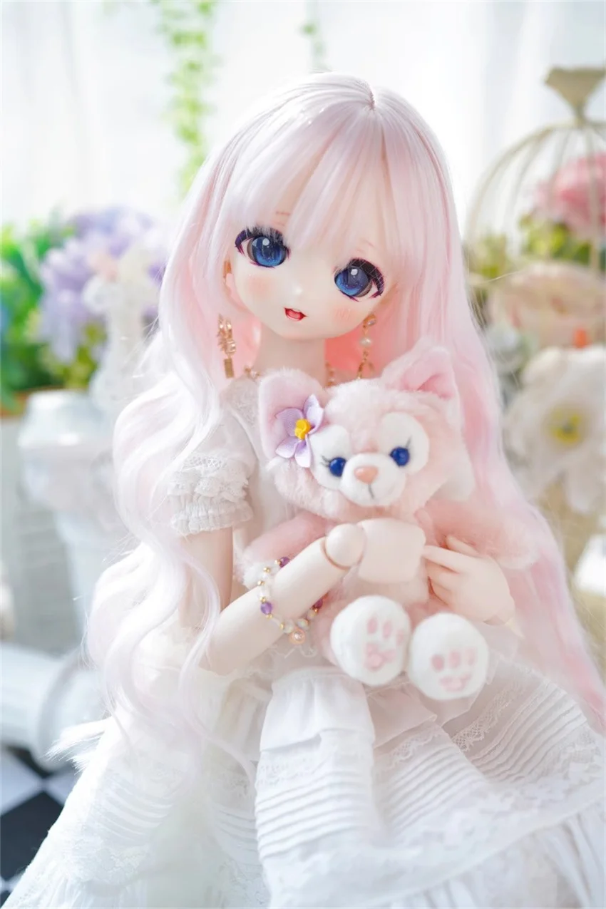 BJD Toy wig 1/3, Bear Sister /MDD High Temperature Silk Water Ripple Long curly Hair BJD Doll accessories (no doll)