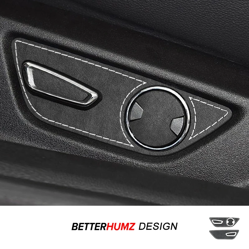 Para Ford Mustang GT 2015-2023 hecho de Alcantara, Panel de botones de ajuste de asiento, pegatina protectora embellecedora, accesorios de ajuste Interior de coche