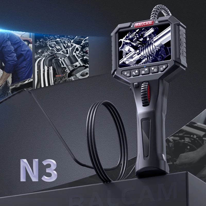 Ralcam Two-Way Articulating Borescope with Light 6.2mm Articulated Snake Camera 2MP Endoscope Inspection Camera 3.3FT Semi-rigid