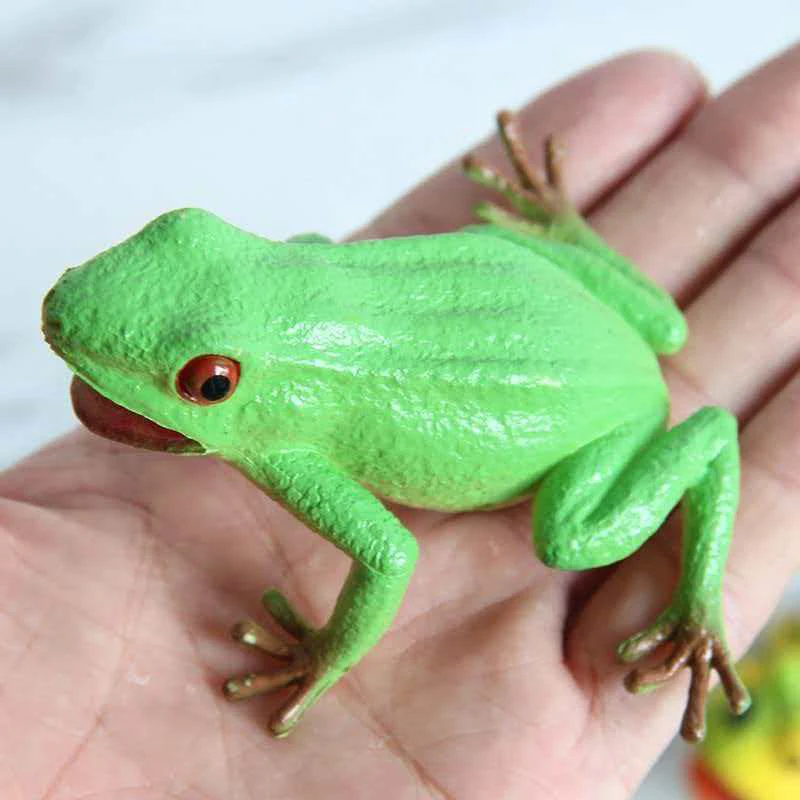 4PCS Frog Toy Squeak Sound Realistic Animals Figures Weird Prank Stuff Gag Gifts Funny Novelty For Teens Boys Girls