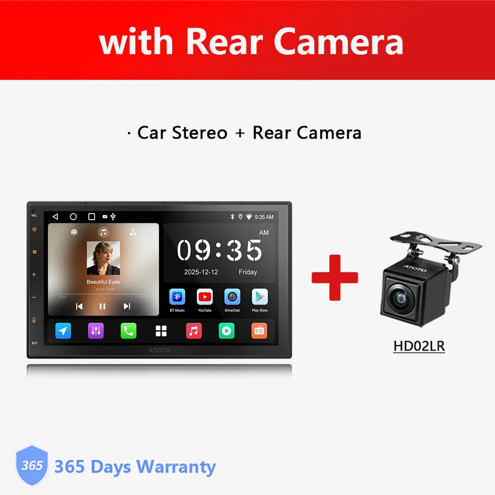 7 inch Android Double Din Radio met Sat Nav, 2 Din Autostereo CarPlay Scherm Android Auto Draadloos, WiFi Bluetooth AI DriveChat EQ/RDS/DSP Head Units A5L Atotozone