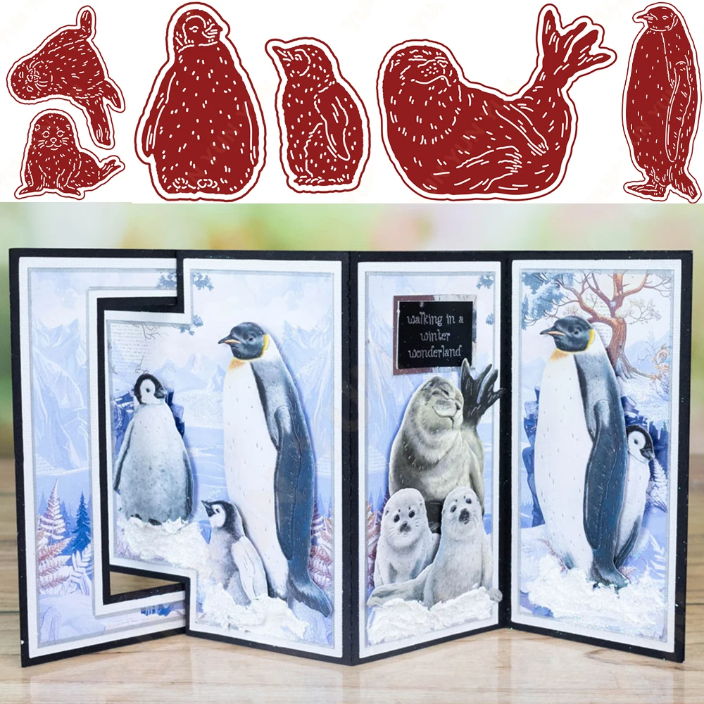 

2025 New Metal Cutting Dies Two Red Robins Skipper Flip & Finn Waddlesworth Die Set DIY Holiday Greeting Card Scrapbooking Make