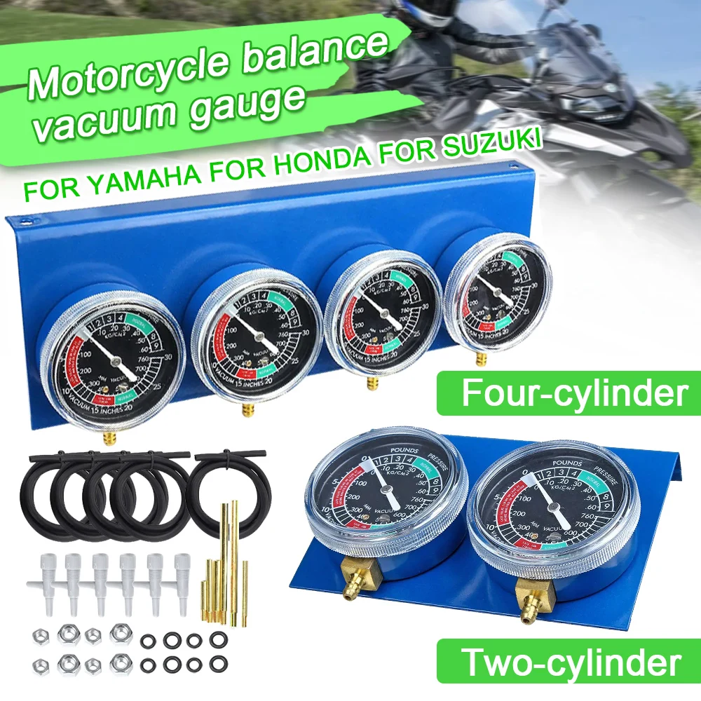 for 2/4 Cylinder Motorcycle Carburetor Carb Synchronizer Kit Ignition Tester Balancer Test Gauges Set Motorbike Diagnostic Tools