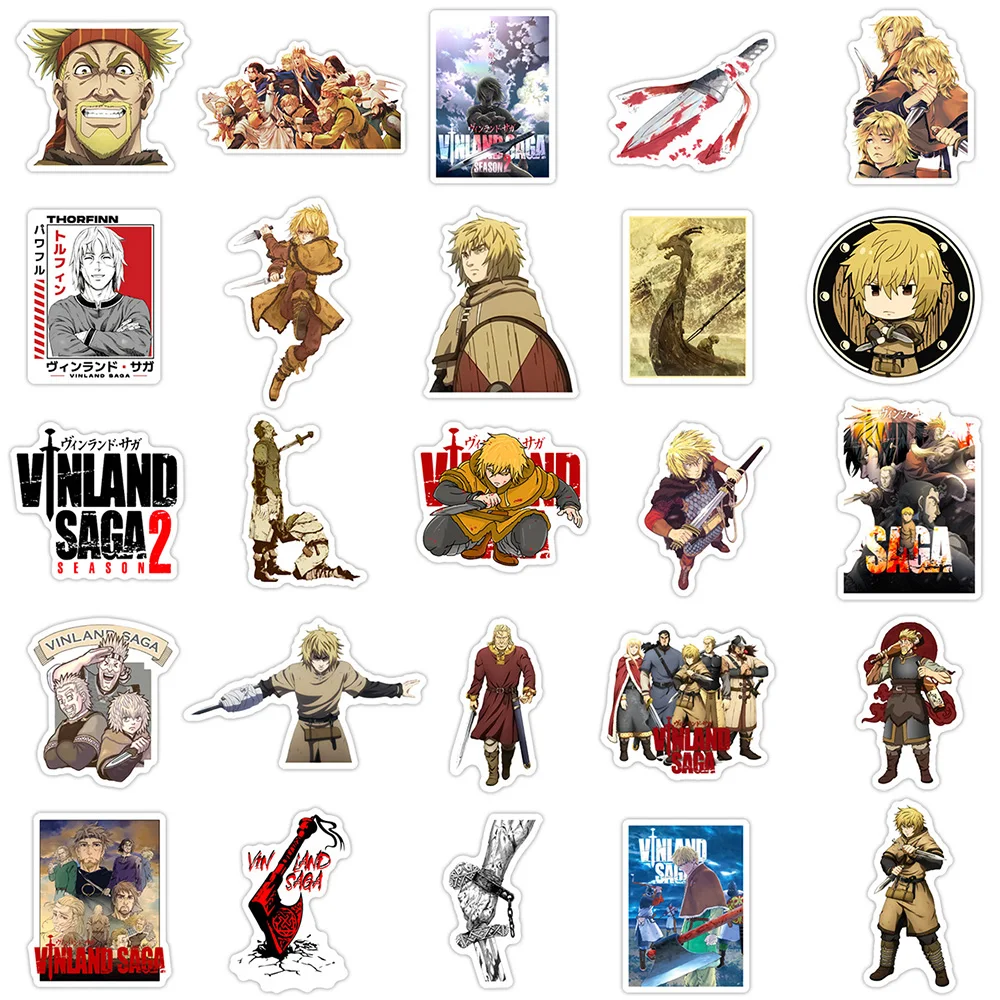 10/30/50pcs Thorfinn Karlsefni Vinland Saga Anime Stickers Car Laptop Skateboard Suitcase Cool Thors Cartoon Sticker Decal Toys