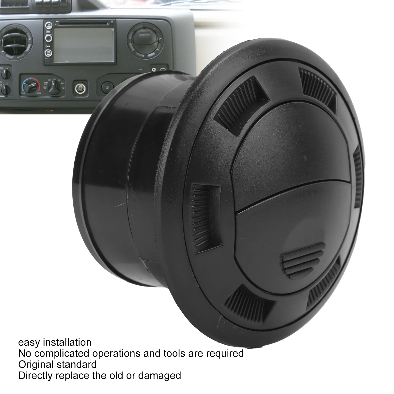 

75 мм приборная панель, дефлектор кондиционера, черный круглый вентиляционный отверстие для автобуса, автофургона, крыши, вентиляционное отверстие, вентиляционное отверстие