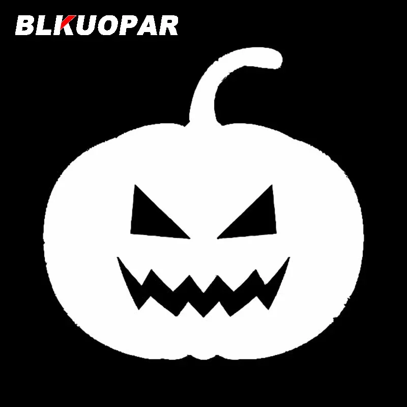 BLKUOPAR Scary Pumpkin Silhouette Car Stickers Vinyl Material Decal Windshield Waterproof Refrigerator Sunscreen Custom Printing