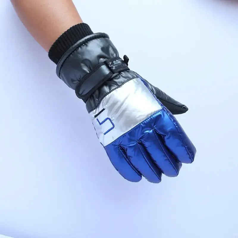 

Детские перчатки N84E для катания на лыжах и велосипеде, глянцевые, толстые, теплые, хлопковые, водонепроницаемые