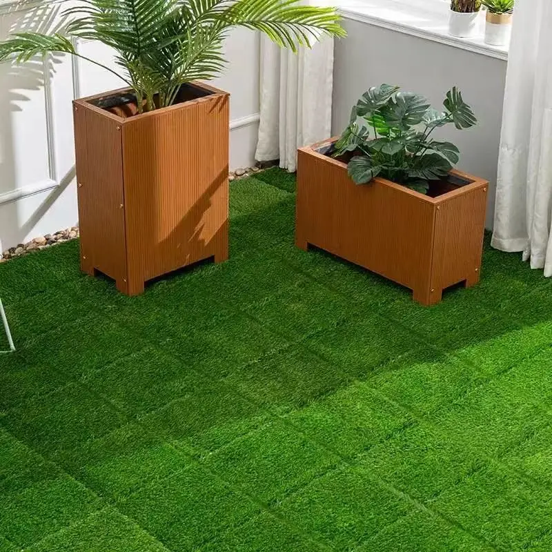 

Artificial Lawn 36pcs Interlocking Artificial Grass Tiles 12x12 inch For Patio, Balcony, Backyard