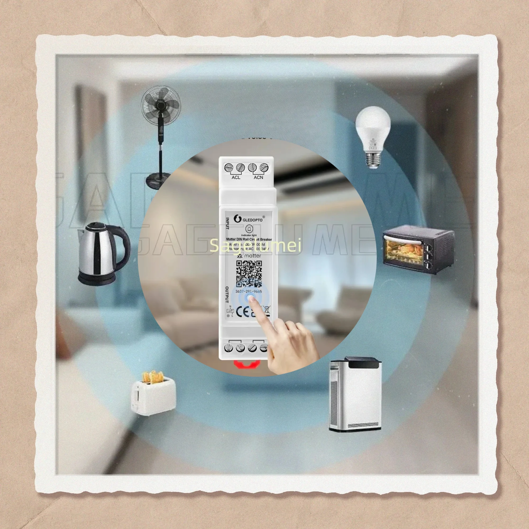 Matter Din السكك الحديدية قطاع دارة التتابع التبديل على إيقاف وظيفة واي فاي App التحكم الصوتي Max16A أجهزة التدبير المنزلي الذكية GLEDOPTO #1