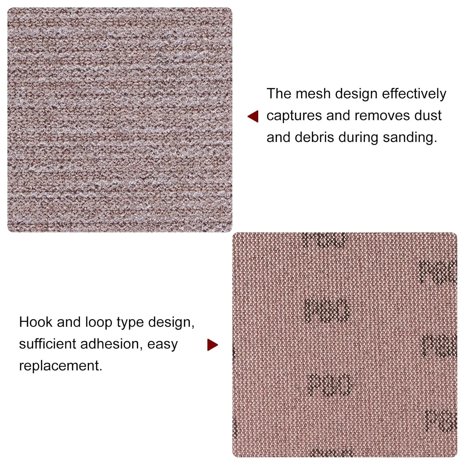 50 pezzi 80 grana fogli per schermi abrasivi a rete 2-3/4 "x 8" carta vetrata bagnata o asciutta tamponi abrasivi senza polvere per cartongesso in legno per auto metallo