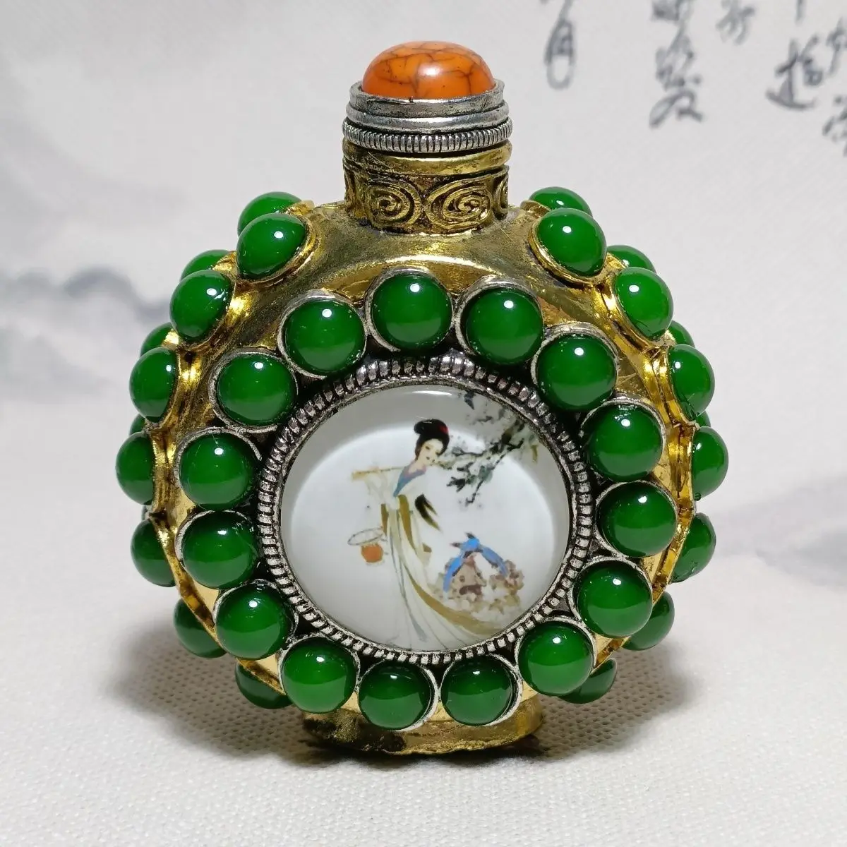 Retro Court Lady Painting Snuff Bottle mini bottle