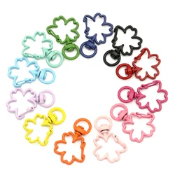 10pcs/lot Lovely Candy Colors Sakura Shape Lobster Keychain Lobster Clasp Hooks Key Circle for Key Ring Clasp DIY Making