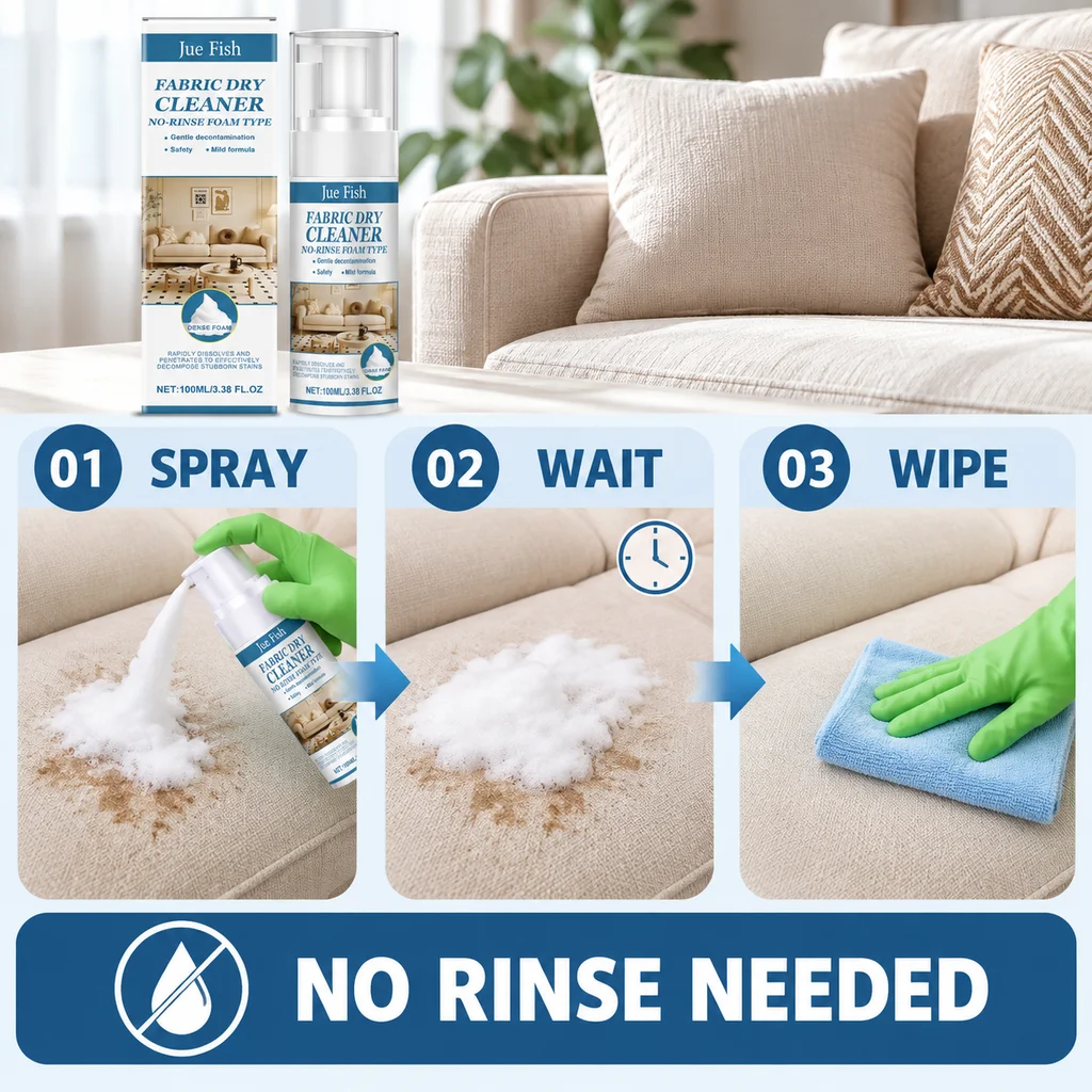 Fabric Sofa Cleaner Foam No Rinse Quick Drying Stain Remover For Couch Curtain Carpet Pillow Multi-function Detergent