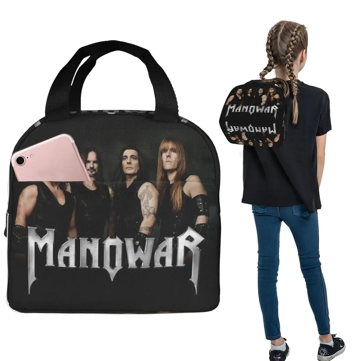 

The Blood Of Our Enemies Manowars Tour Insulated Lunch Bag for Women Kids Portable Food Boxes Thermal Lunch Box Tote