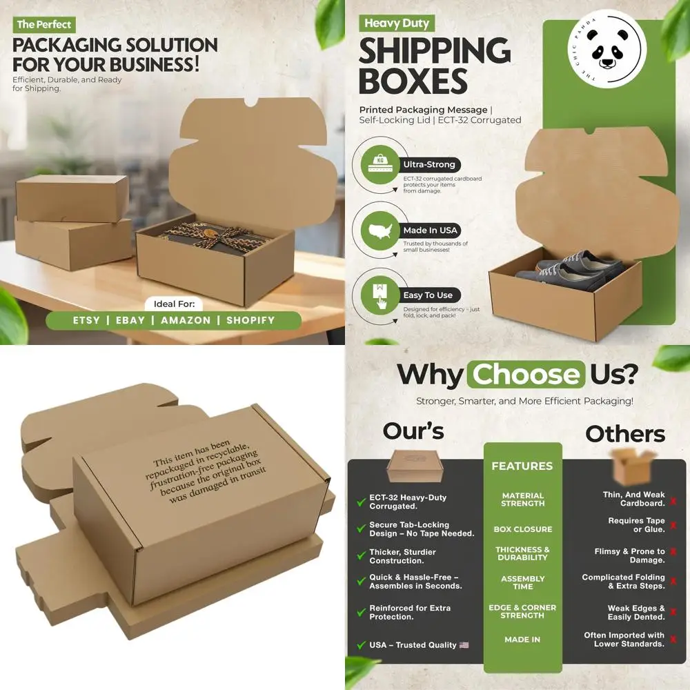 

Medium 12x9x4.125 Heavy-Duty Cardboard Shoe Boxes, Self-Locking Lid, Ideal for Storage and Gift Packaging