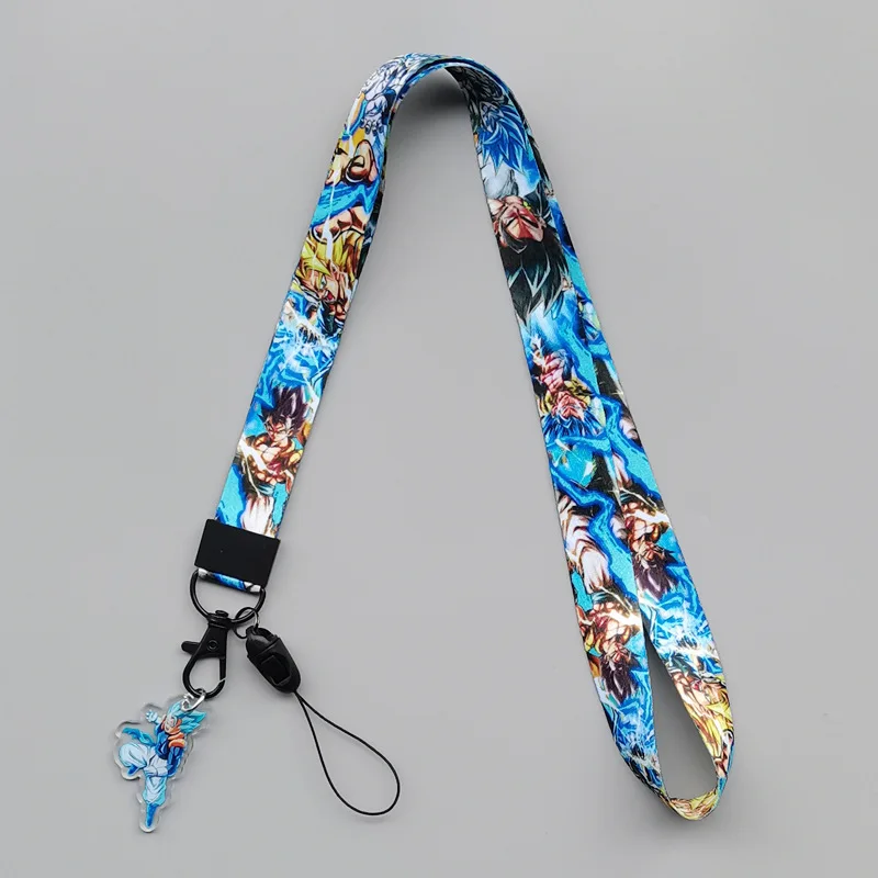 لعبة دراغون بول أنيمي الحبل لسلسلة المفاتيح غطاء بطاقة الهوية جواز سفر الطالب الهاتف المحمول USB شارة حامل حلقة رئيسية الرقبة حزام الملحقات