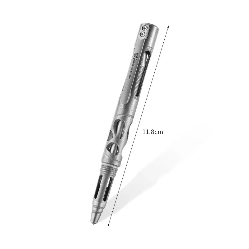 Titanium Alloy Tactical Pen, Metal Signature Pen with Tungsten Steel Tip, Titanium EDC Tool for Camping Hiking Outdoor Travel