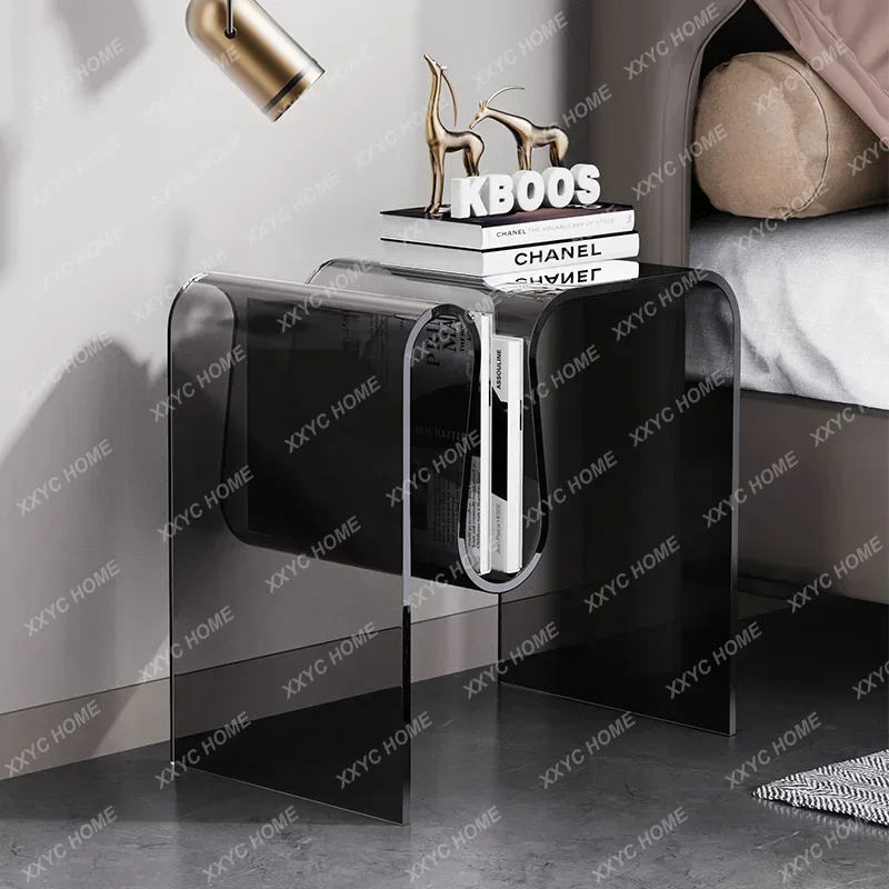 Transparent Acrylic Sofa Side  Living Room Coffee Creative Floor  With Magazine Rack Bedside Table For Bedroom