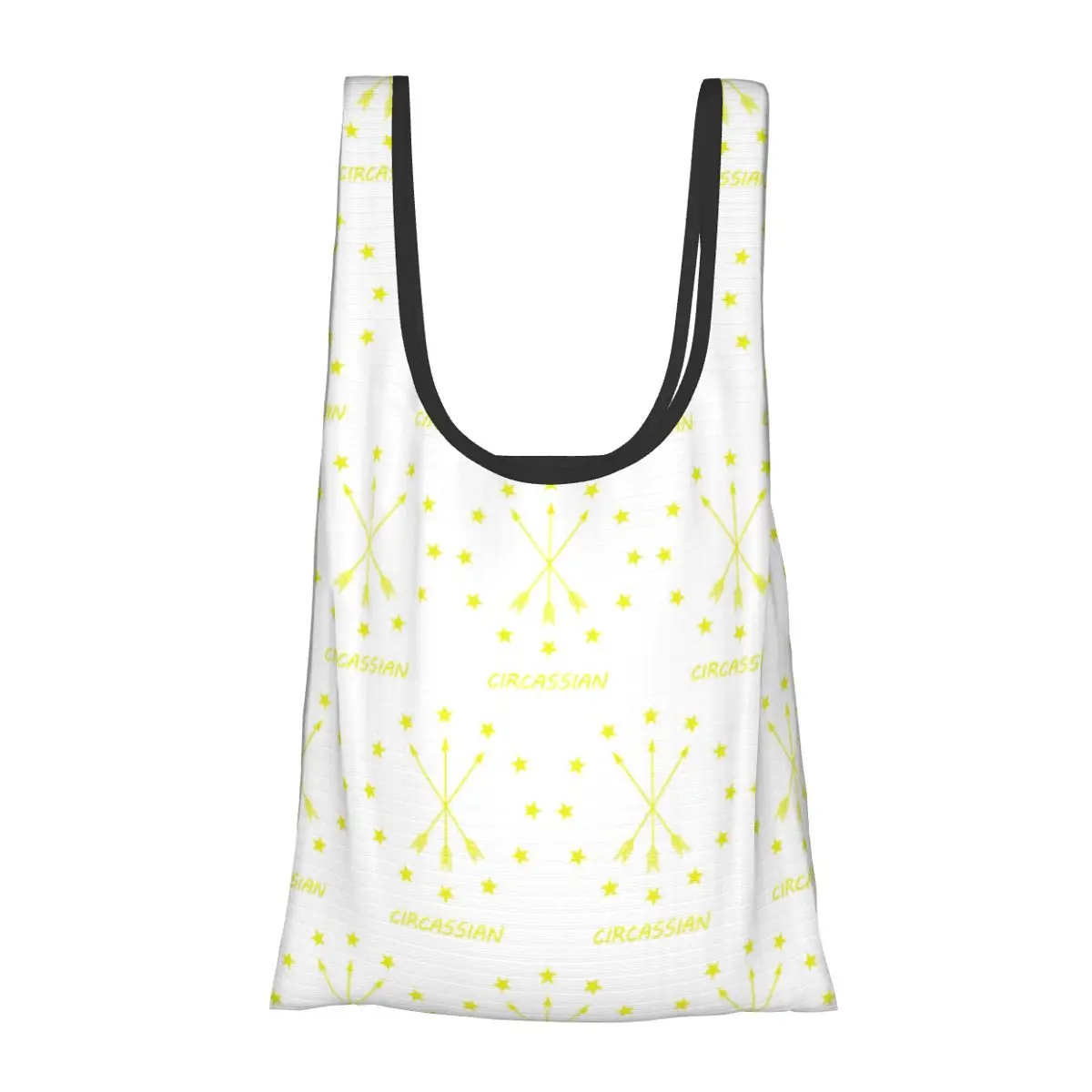 

Портативная сумка-тоут с флагом Adygea 12 звезд вокруг 3 стрел, складная сумка-шоппер, продуктовая сумка, сумка на плечо