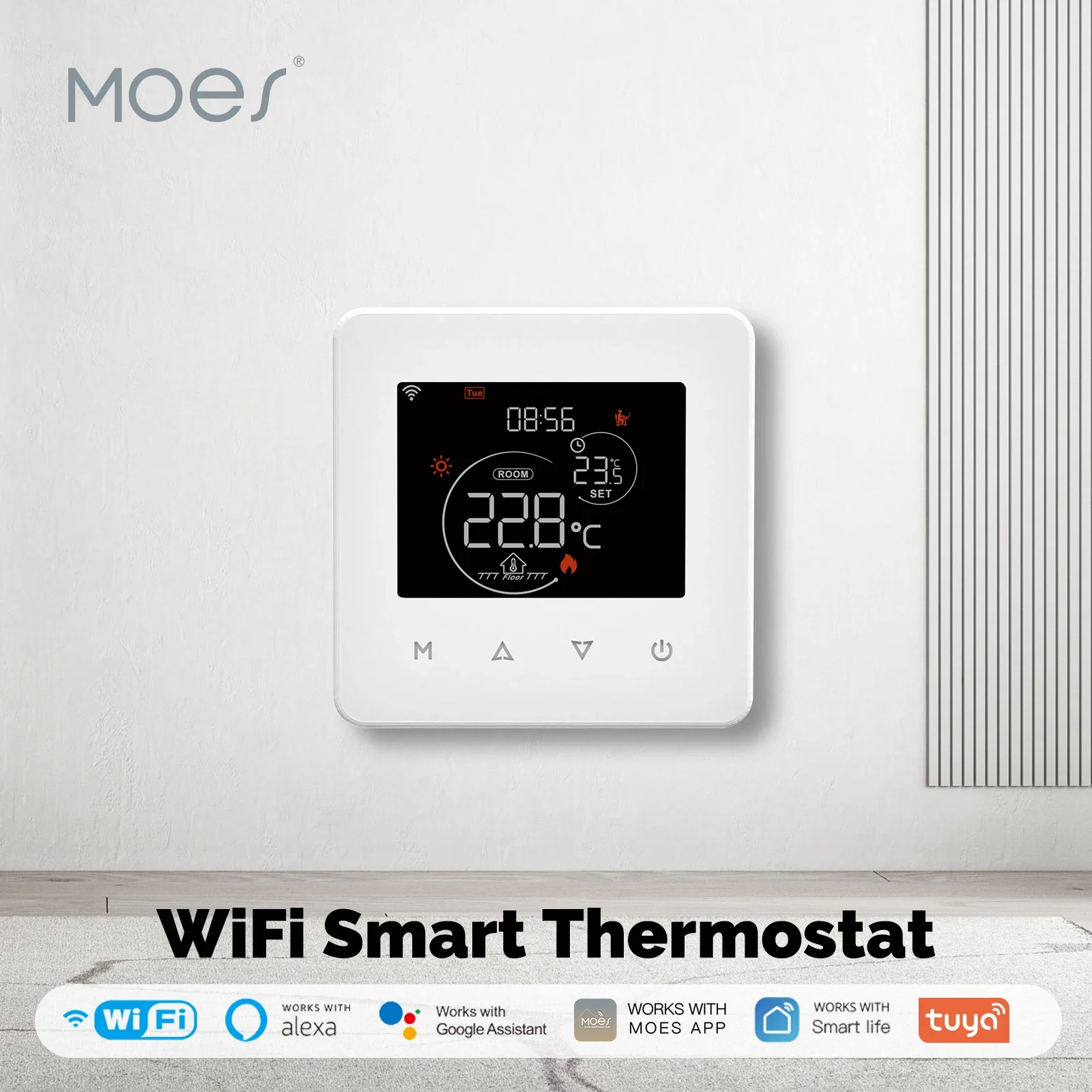 MOES Tuya WiFi Thermostat Smart Temperature Controller Water Electric Floor Heating Gas Boiler App Work With Alexa Google Home