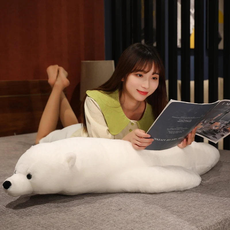 110CM Giant White Polar Bear Plush Toys Lovely Bear Pillow Stuffed Cushion Infant Appease Dolls Nice Birthday Gift