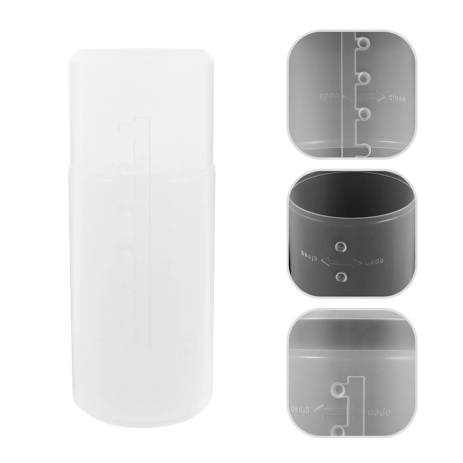 3 ชิ้น Retractable Clear แปรงแต่งหน้าแบบพกพาฝุ่นกันน้ําคอนเทนเนอร์เดินทางพลาสติก ganizers Storage Case
