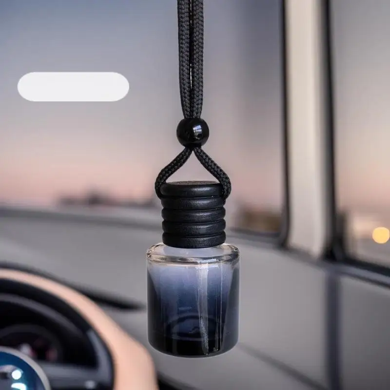 Car Essential Oil Diffuser Empty Bottle 1Pcs Black Cap Dyed Cylinder Portable Aromatherapy Vial Ornament for Travel & Daily Use
