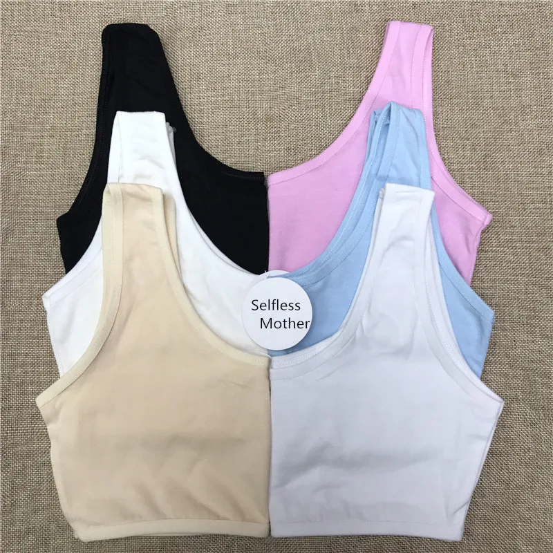 3Pcs Cotton Underwear Teen Girls Tank Top Bra Big Children Detachable Chest Pad Shaping Training Bras Womens Lace Lingerie Vest