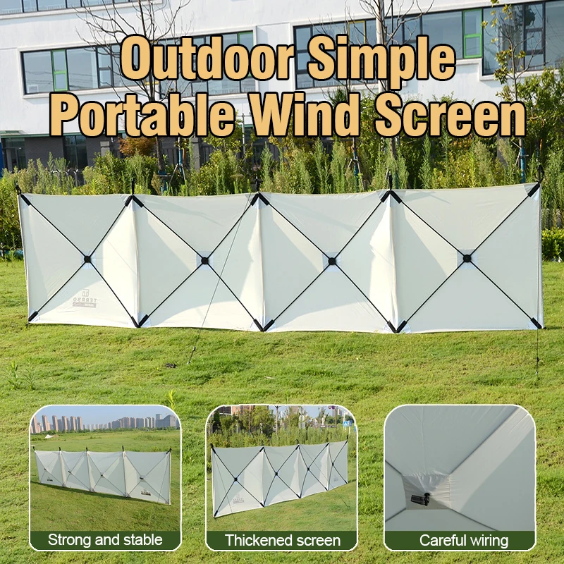 

Camping Windproof Shield Outdoor Folding Windshield Windscreen Quick Opening Privacy Screen Fabric Shelter