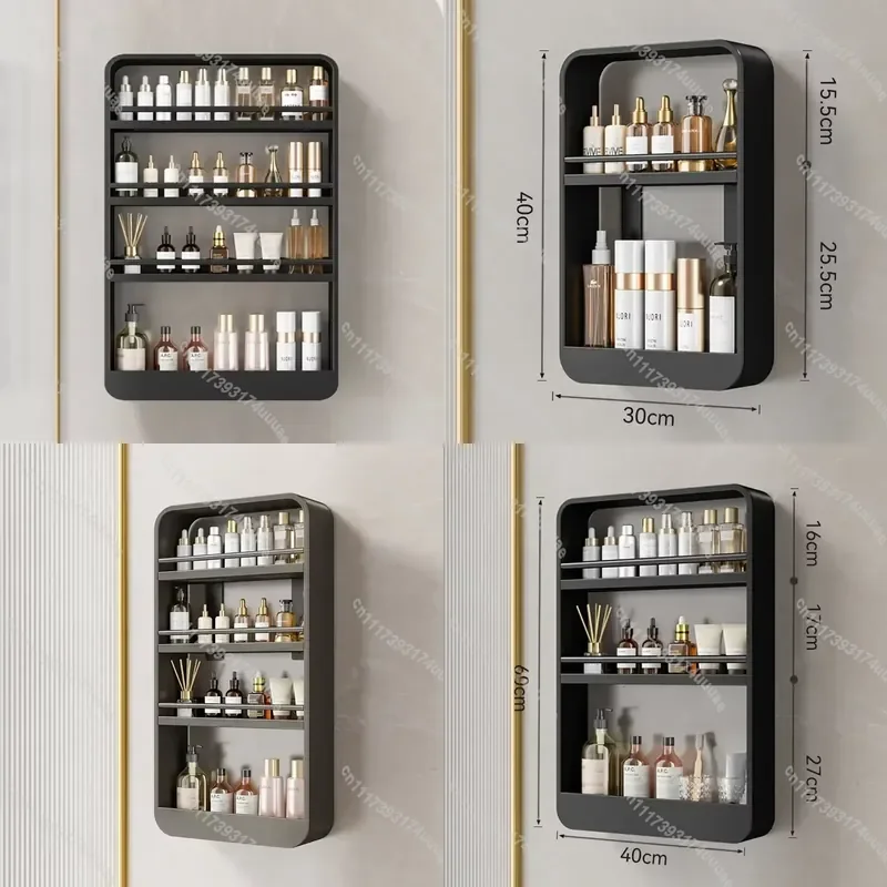 Nordic 4 Tier Stainless Steel Bathroom Shelf No Drilling Wall Mounted Storage Rack Elegant Home Organizer for Bath Towel