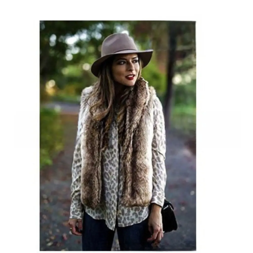

Women's Faux Fur Jacket SD0019 Order Area Fashion Outerwear Spring Autumn Winter Stylish Real Leather And Fur Integration