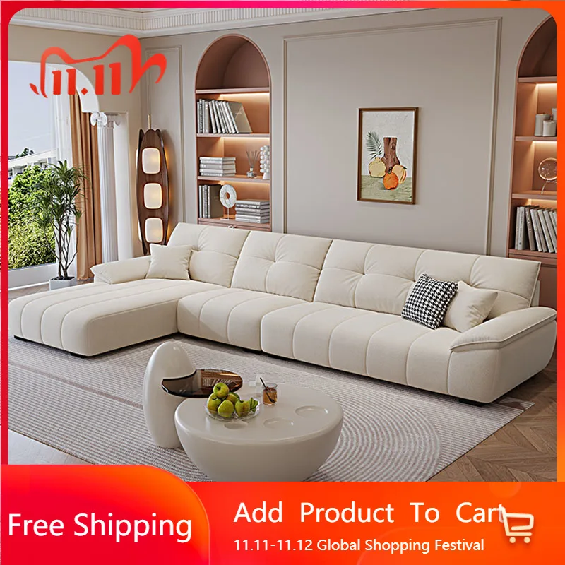 

Designer Elegant Sofa Chaise Longue Luxury Italian Floor Sofa Living Room Large Elegant Divani Da Soggiorno Postmodern Furniture